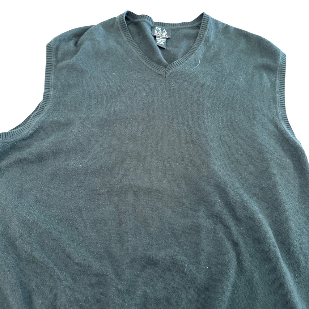 Jos A‎ Bank Signature Collection Black 100% Pima Cotton V-Neck Sweater Vest XL